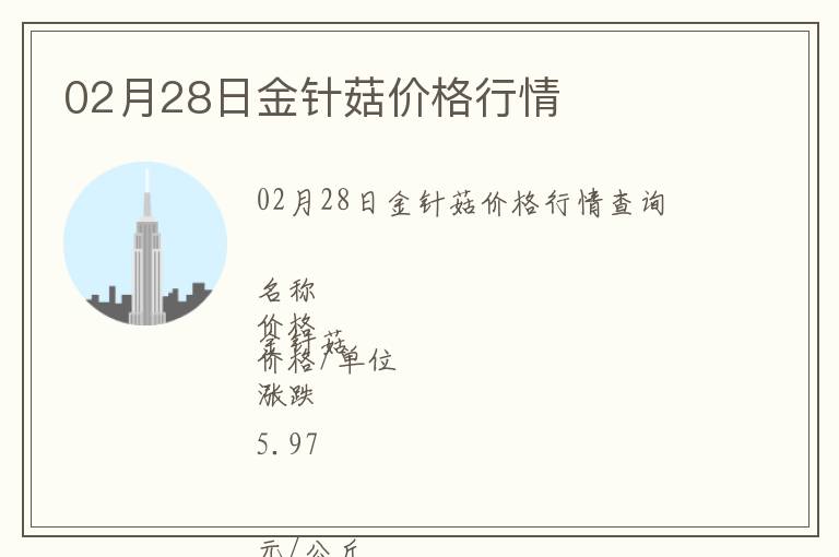 02月28日金針菇價格行情