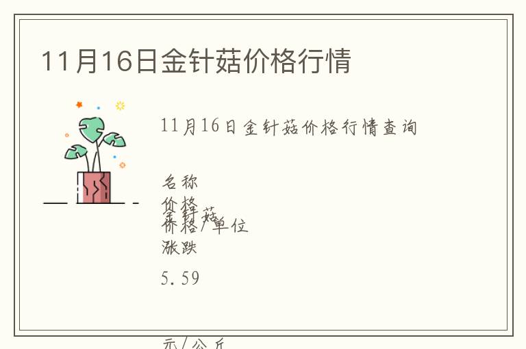 11月16日金針菇價(jià)格行情