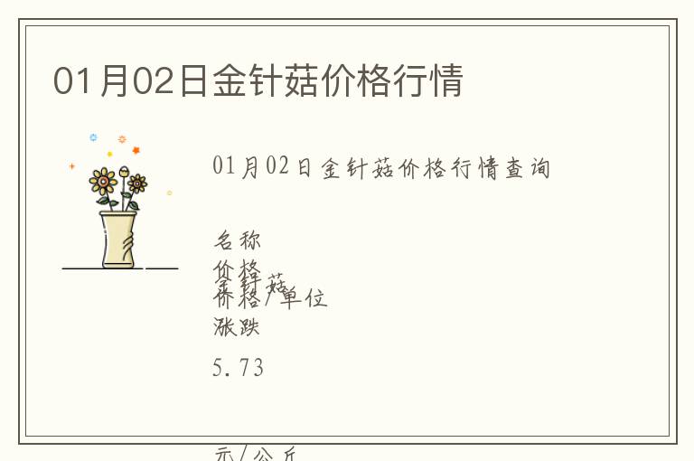 01月02日金針菇價(jià)格行情