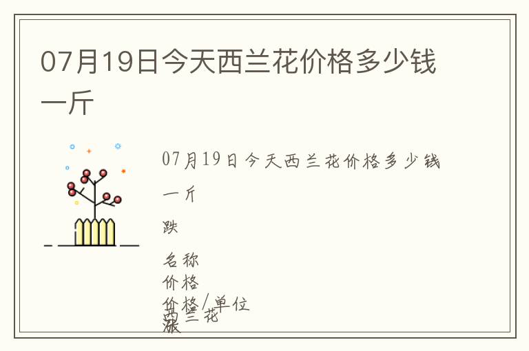 07月19日今天西蘭花價(jià)格多少錢一斤