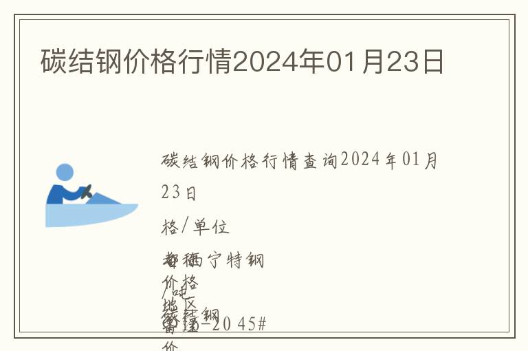 碳結鋼價格行情2024年01月23日