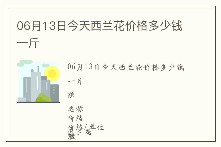 06月13日今天西蘭花價格多少錢一斤