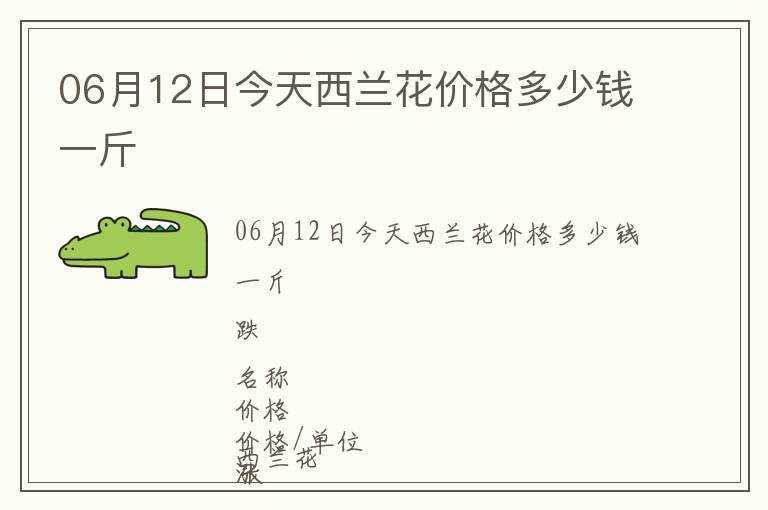 06月12日今天西蘭花價格多少錢一斤