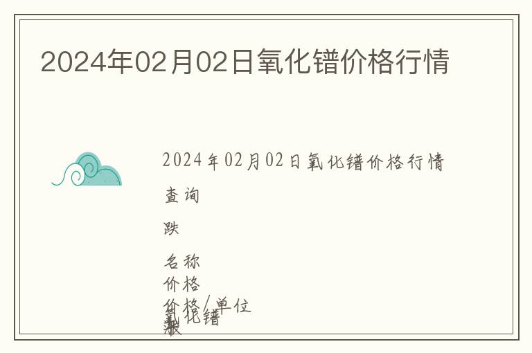 2024年02月02日氧化鐠價格行情