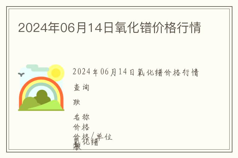 2024年06月14日氧化鐠價(jià)格行情