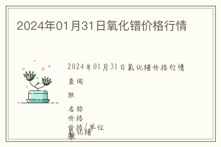 2024年01月31日氧化鐠價(jià)格行情