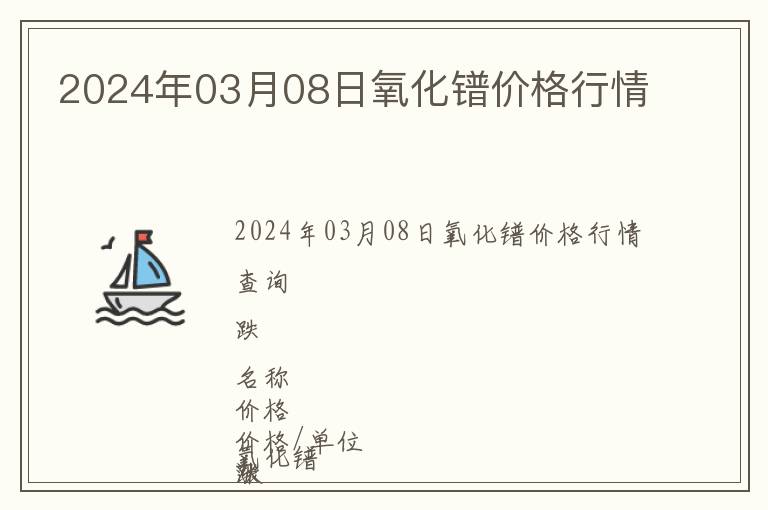 2024年03月08日氧化鐠價格行情