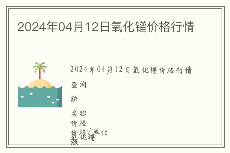 2024年04月12日氧化鐠價(jià)格行情