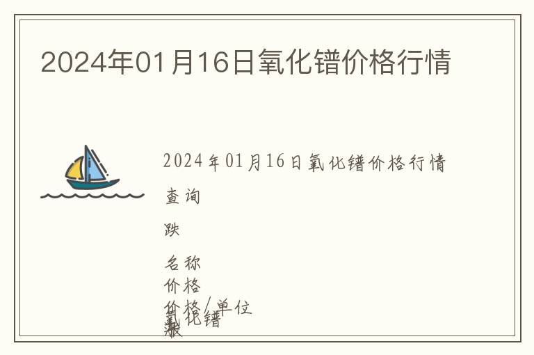 2024年01月16日氧化鐠價格行情
