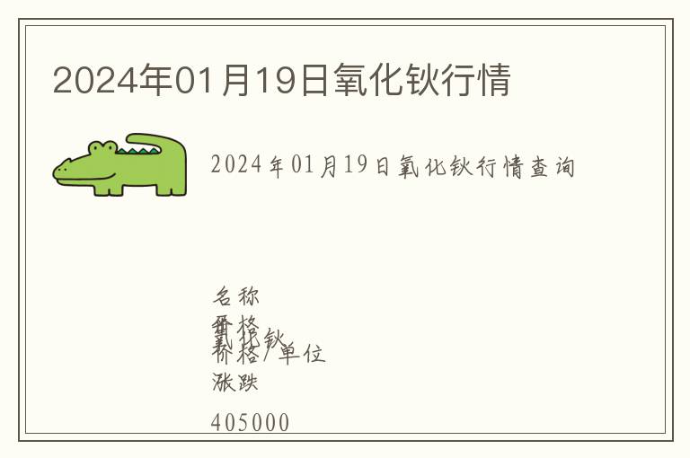 2024年01月19日氧化鈥行情