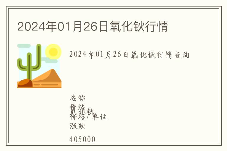 2024年01月26日氧化鈥行情