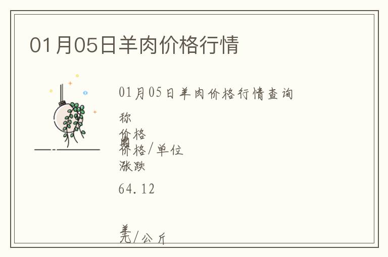 01月05日羊肉價格行情