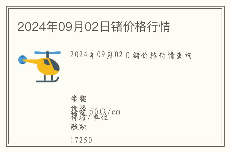 2024年09月02日鍺價格行情