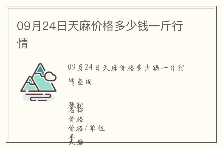 09月24日天麻價(jià)格多少錢一斤行情