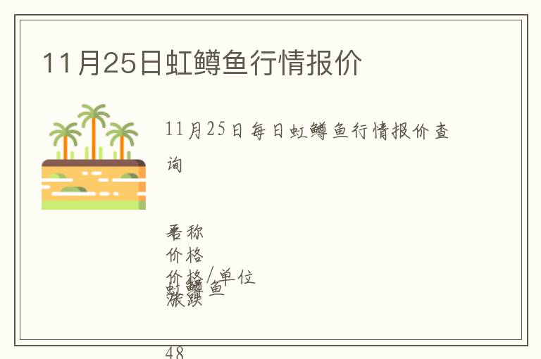 11月25日虹鱒魚行情報價