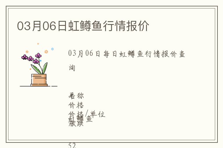 03月06日虹鱒魚行情報(bào)價(jià)
