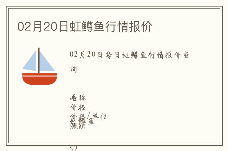 02月20日虹鱒魚行情報價