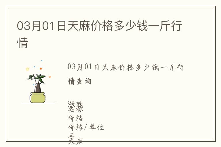 03月01日天麻價格多少錢一斤行情