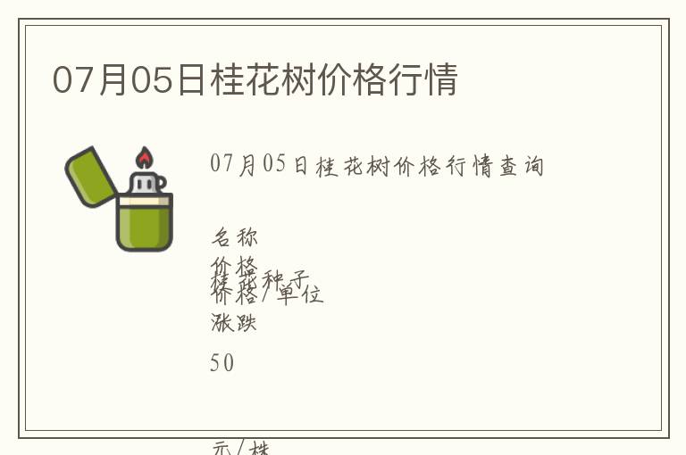 07月05日桂花樹價(jià)格行情