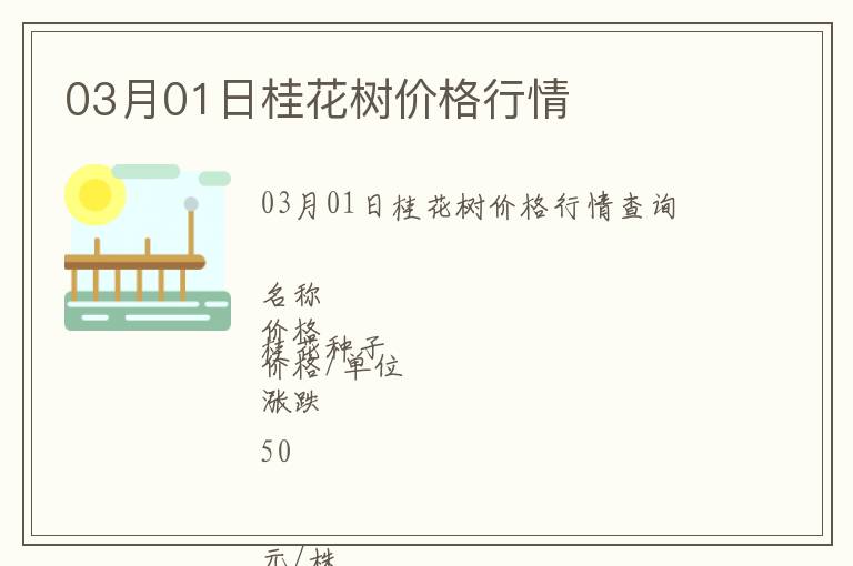 03月01日桂花樹價格行情