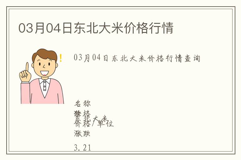 03月04日東北大米價(jià)格行情