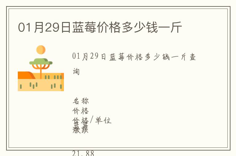 01月29日藍(lán)莓價(jià)格多少錢(qián)一斤