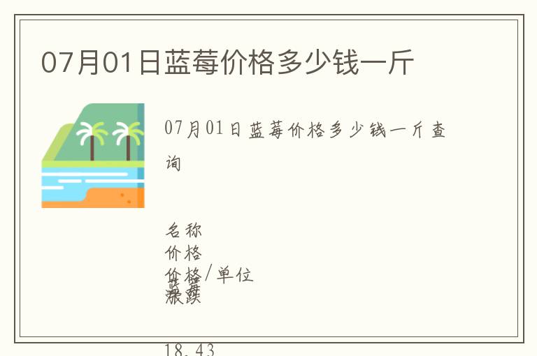 07月01日藍(lán)莓價(jià)格多少錢一斤