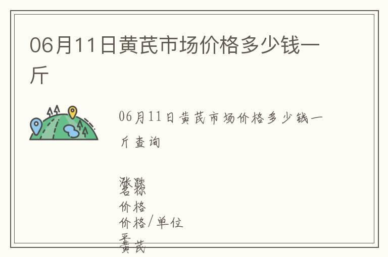 06月11日黃芪市場價格多少錢一斤