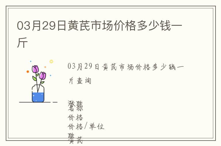 03月29日黃芪市場價格多少錢一斤