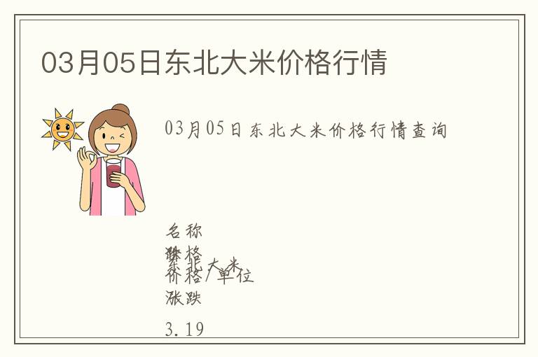 03月05日東北大米價格行情