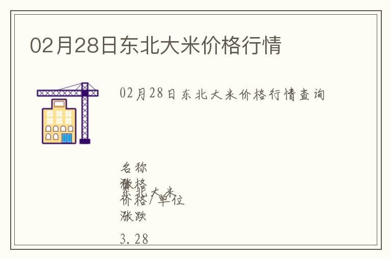 02月28日東北大米價格行情