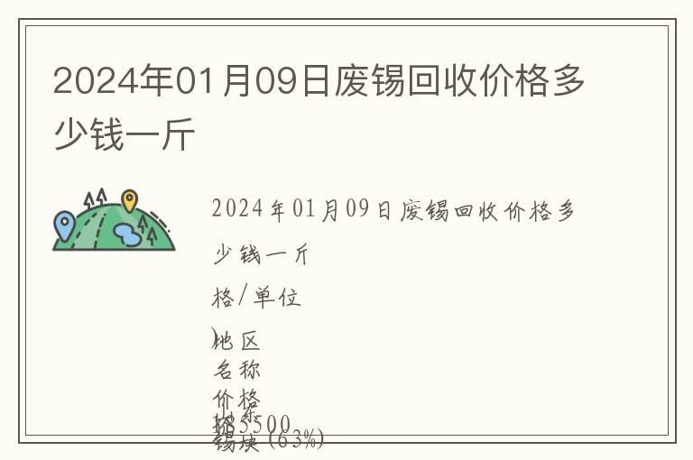 2024年01月09日廢錫回收價(jià)格多少錢一斤
