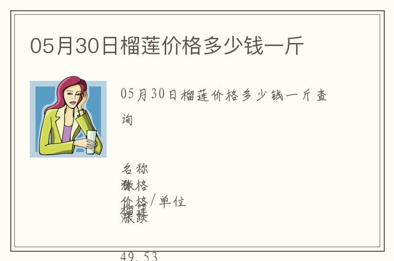 05月30日榴蓮價(jià)格多少錢(qián)一斤
