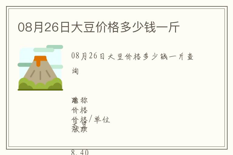 08月26日大豆價(jià)格多少錢一斤