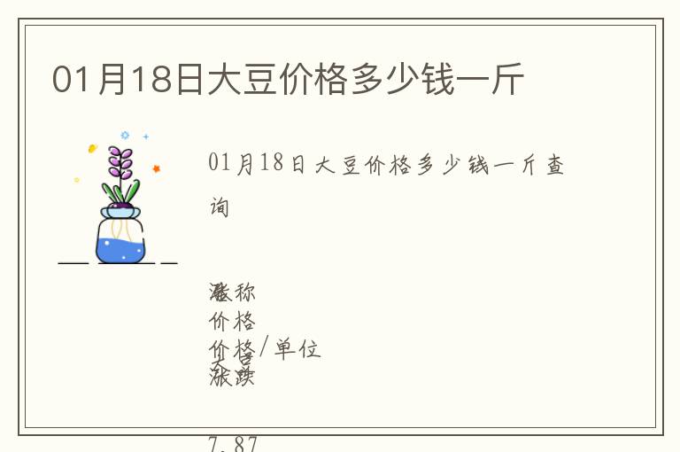 01月18日大豆價(jià)格多少錢(qián)一斤