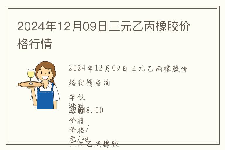 2024年12月09日三元乙丙橡膠價格行情
