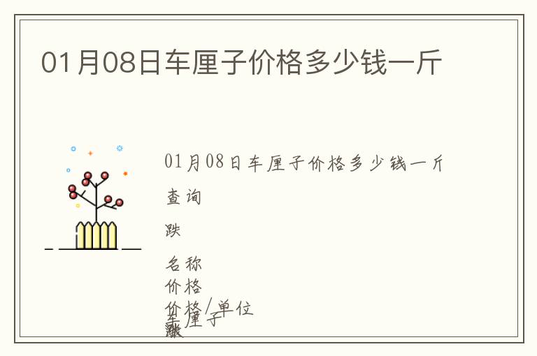 01月08日車厘子價格多少錢一斤