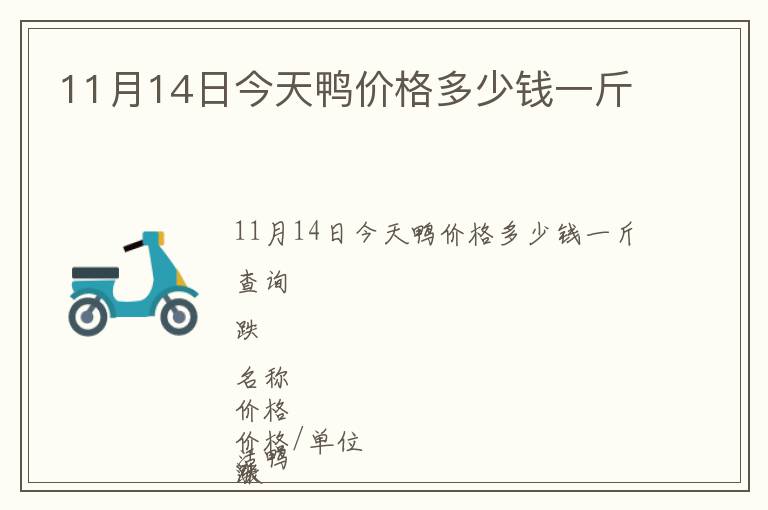 11月14日今天鴨價(jià)格多少錢一斤