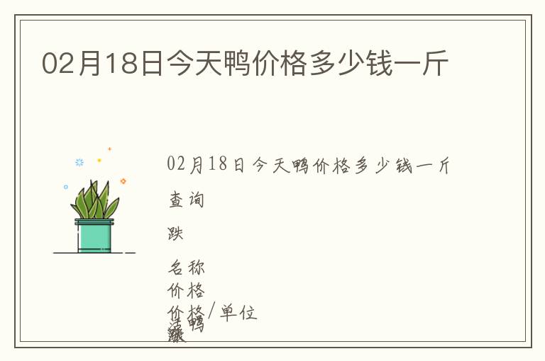 02月18日今天鴨價格多少錢一斤