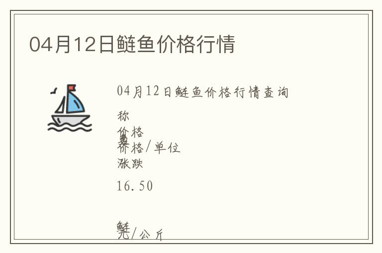 04月12日鰱魚(yú)價(jià)格行情