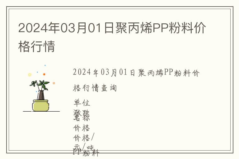 2024年03月01日聚丙烯PP粉料價(jià)格行情