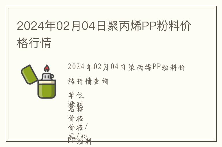 2024年02月04日聚丙烯PP粉料價(jià)格行情