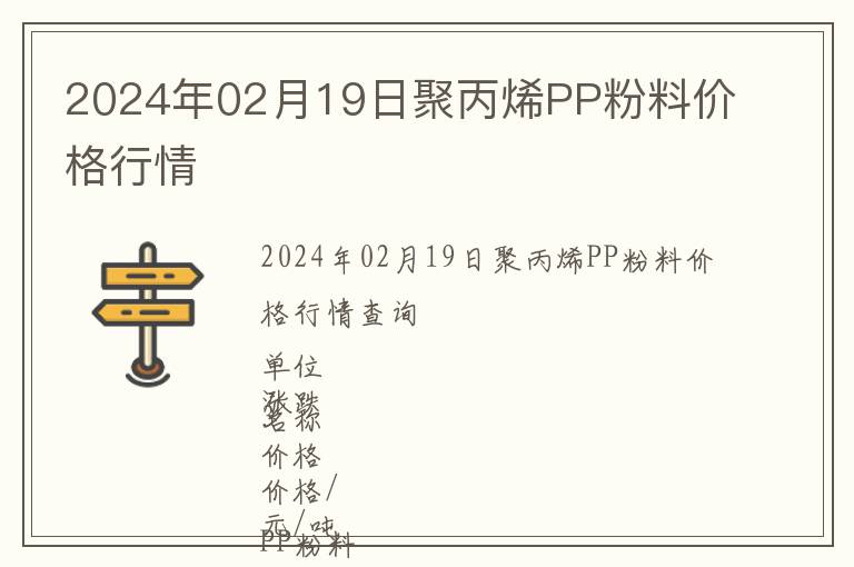 2024年02月19日聚丙烯PP粉料價(jià)格行情
