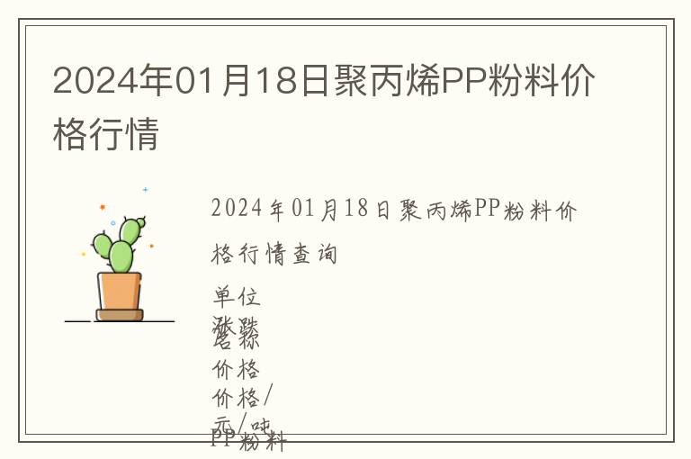 2024年01月18日聚丙烯PP粉料價(jià)格行情
