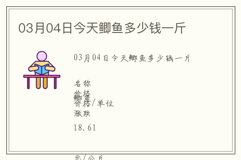 03月04日今天鯽魚多少錢一斤