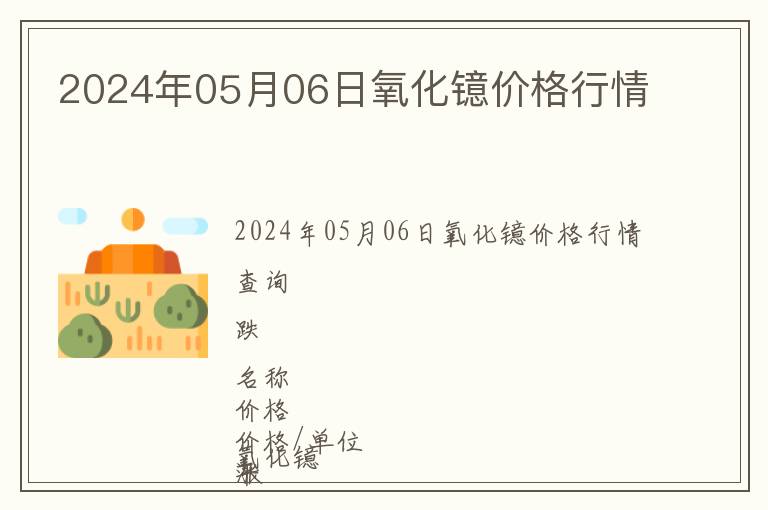 2024年05月06日氧化鐿價(jià)格行情