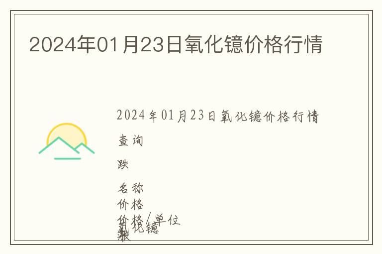2024年01月23日氧化鐿價格行情