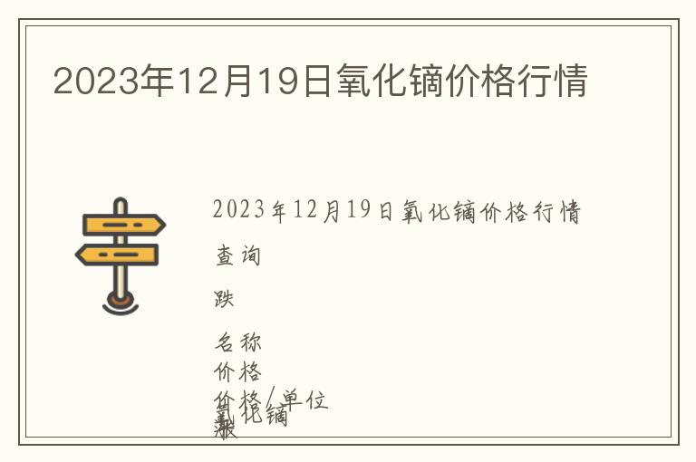 2023年12月19日氧化鏑價(jià)格行情