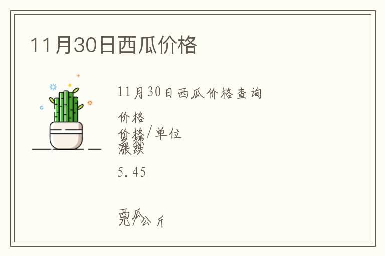 11月30日西瓜價(jià)格