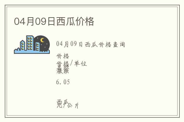 04月09日西瓜價(jià)格